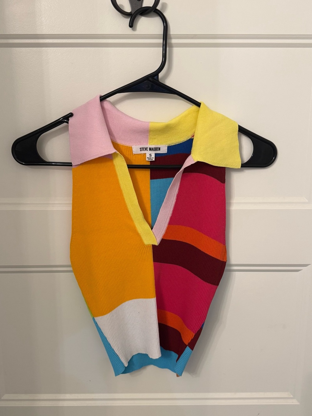 Steve Madden Paige Sweater Polo Tank Multicolor Size S